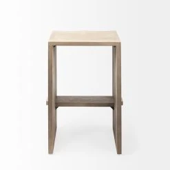 New 👍 Mercana Aida III 30" Seat Height Gray/Brown Wood Bar Stool 🔥 -Mercana Shop Aida III 3022 Seat Height Brown Wood Bar Stool 13