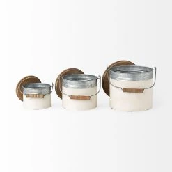 Coupon ⭐ Mercana Alani (Set Of 3) White Metal Storage Boxes - 8.1L X 7.5W X 13.0H ✔️ -Mercana Shop Alani 28Set of 329 White Metal Storage Boxes 2