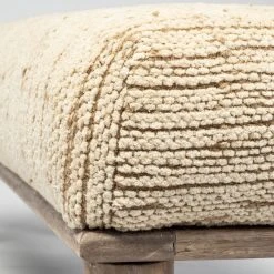 Best deal 🌟 Mercana Alder II Cream Upholstered Seat W/ Wood Base Accent Bench - 55"W X 16"D X 18"H 💯 -Mercana Shop Alder II 55L x 16W Cream Upholstered Seat Wooden Base Accent Bench 4