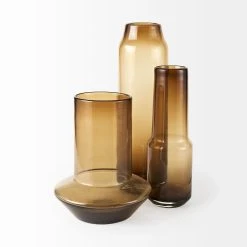 Discount 🎉 Mercana Amrita 4.1L X 4.1W X 11.9H Golden Brown Glass Vase 🤩 -Mercana Shop Amrita 4.1L x 4.1W x 11.9H Golden Brown Glass Vase 2