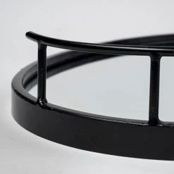 Best Pirce 🎁 Mercana Ansel 20L X 14W Black Metal Mirrored Bottom Oval Serving Tray - 20.1L X 14.0W X 2.9H 🛒 -Mercana Shop Ansel 20L x 14W Black Metal Mirrored Bottom Oval Serving Tray 4