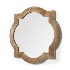 Wholesale 🧨 Mercana Argonne 23" Round-Square Brown Wood Frame Mirror - 23"W X 23"H X 1.6"D ⌛