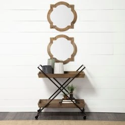 Wholesale 🧨 Mercana Argonne 23" Round-Square Brown Wood Frame Mirror - 23"W X 23"H X 1.6"D ⌛ -Mercana Shop Argonne 2322 Round Square Brown Wood Frame Mirror 6