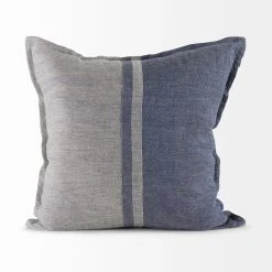 Promo ❤️ Mercana Aubrielle Gray & Blue Fabric Pillow Cover 😀 -Mercana Shop Aubrielle 14L x 26W Gray and Blue Fabric Color Blocked Decorative Pillow Cover 12