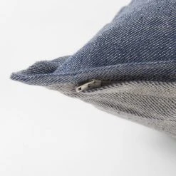 Promo ❤️ Mercana Aubrielle Gray & Blue Fabric Pillow Cover 😀 -Mercana Shop Aubrielle 14L x 26W Gray and Blue Fabric Color Blocked Decorative Pillow Cover 7