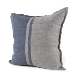 Promo ❤️ Mercana Aubrielle Gray & Blue Fabric Pillow Cover 😀 -Mercana Shop Aubrielle 14L x 26W Gray and Blue Fabric Color Blocked Decorative Pillow Cover 9