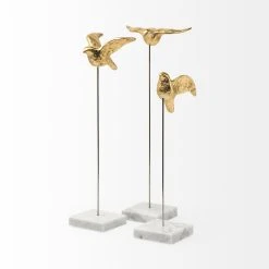 New ✔️ Mercana Aya Set Of 3 11L X 4W Gold Metal Decorative Birds - 11.4L X 3.5W X 16.1H 😍 -Mercana Shop Aya Set of 3 11L x 4W Gold Metal Decorative Birds 3