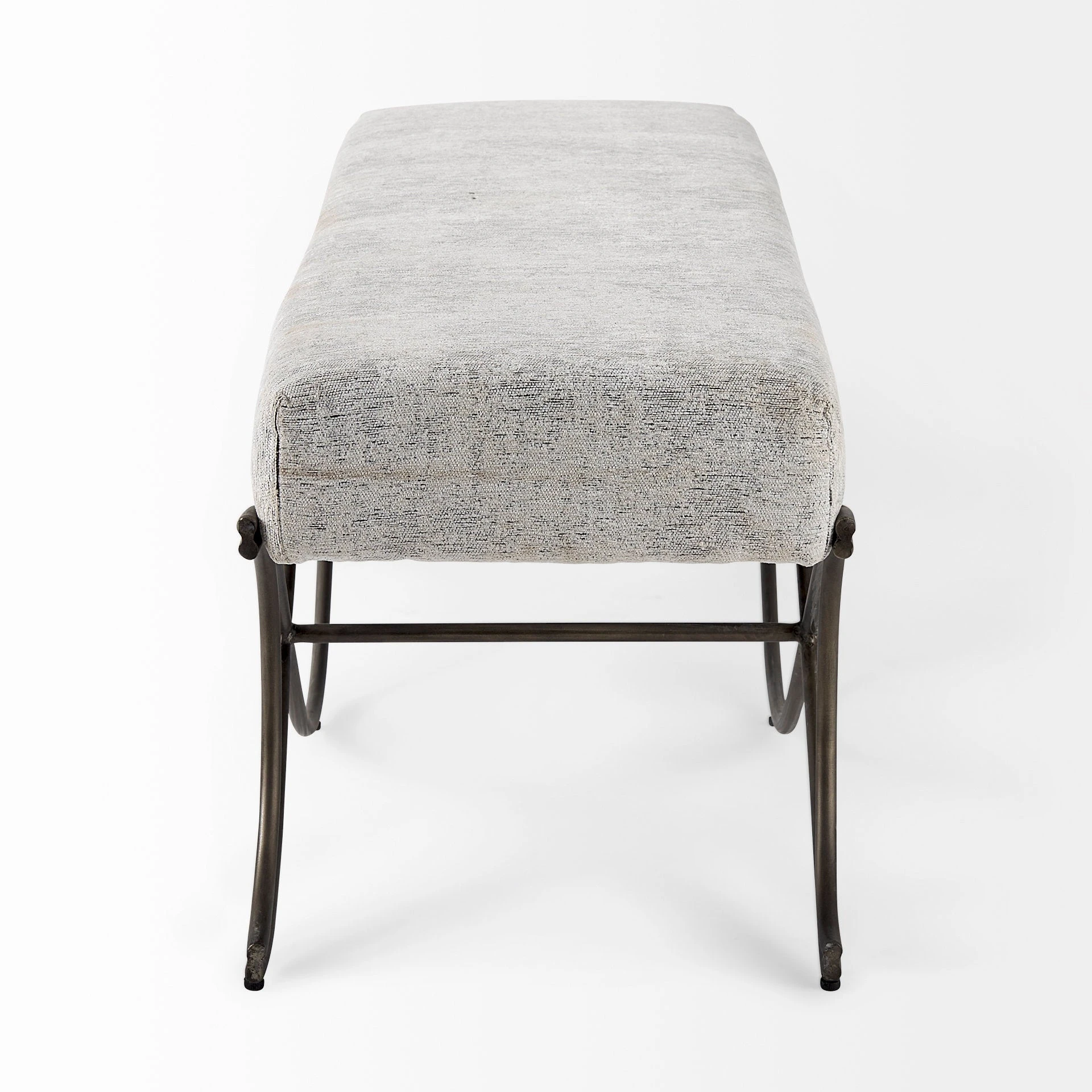 Best Sale ๐ Mercana Ayla Gray Fabric Seat W/ Dark Nickel Metal Frame Bench Dark Gray ๐ 3 Best Sale ๐ Mercana Ayla Gray Fabric Seat W/ Dark Nickel Metal Frame Bench Dark Gray ๐ - Image 3