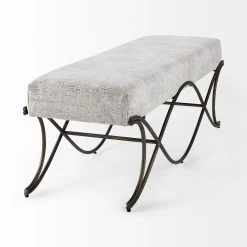 Best Sale ๐ Mercana Ayla Gray Fabric Seat W/ Dark Nickel Metal Frame Bench Dark Gray ๐ 18 Best Sale ๐ Mercana Ayla Gray Fabric Seat W/ Dark Nickel Metal Frame Bench Dark Gray ๐ -Mercana Shop Ayla 55L x 17.6W x 18H Dark Gray Fabric Seat W Dark Nickel Metal Frame Bench 3