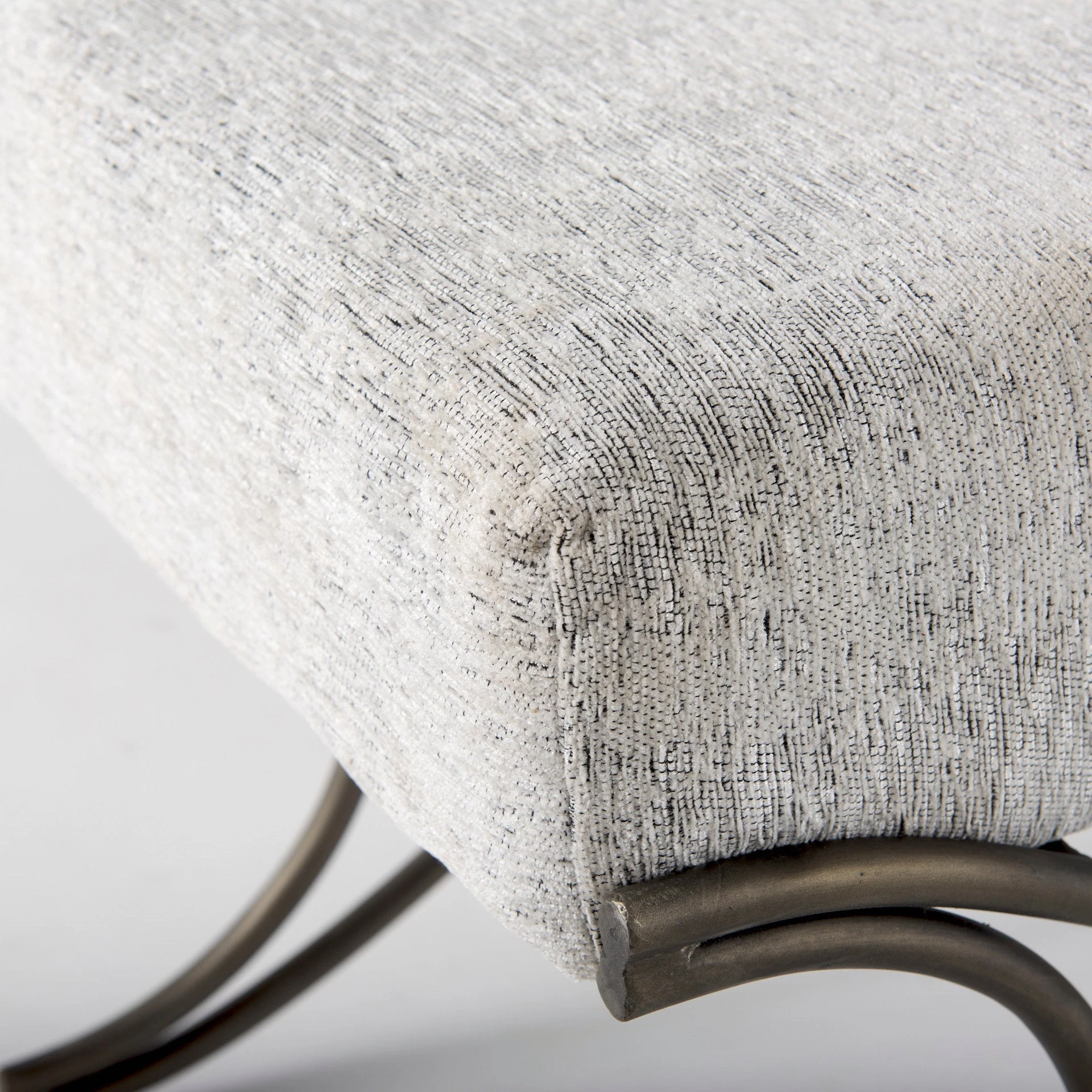 Best Sale ๐ Mercana Ayla Gray Fabric Seat W/ Dark Nickel Metal Frame Bench Dark Gray ๐ 5 Best Sale ๐ Mercana Ayla Gray Fabric Seat W/ Dark Nickel Metal Frame Bench Dark Gray ๐ - Image 5