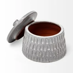 Hot Sale 🔔 Mercana Azul (Small) 5L X 5W Gray Ceramic Detailed Decorative Box Grey 🎉 -Mercana Shop Azul 28Small29 5L x 5W Gray Ceramic Detailed Decorative Box 11