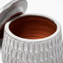 Hot Sale 🔔 Mercana Azul (Small) 5L X 5W Gray Ceramic Detailed Decorative Box Grey 🎉 -Mercana Shop Azul 28Small29 5L x 5W Gray Ceramic Detailed Decorative Box 13