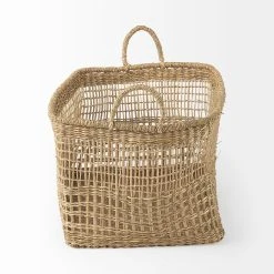 Brand new 🔥 Mercana Bellisa 18.5L X 14.6W X 11.0H (Set Of 2) Medium Brown Seagrass Rectangular Basket W/ Handles 😀 -Mercana Shop Bellisa 18.5L x 14.6W x 11.0H 28Set of 229 Medium Brown Seagrass Rectangular Basket W Handles 2