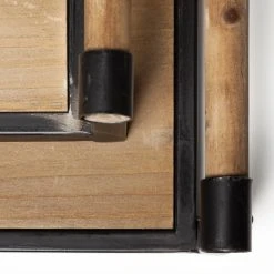 Cheapest 😉 Mercana Benson Brown Wood W/Black Metal Trays (Set Of 2) - 26"W X 16"D X 3"H ✔️ -Mercana Shop Benson Brown Wood w Black Metal Trays 28Set of 229 4