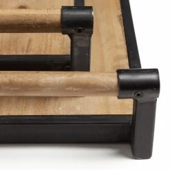 Cheapest 😉 Mercana Benson Brown Wood W/Black Metal Trays (Set Of 2) - 26"W X 16"D X 3"H ✔️ -Mercana Shop Benson Brown Wood w Black Metal Trays 28Set of 229 5