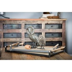 Cheapest 😉 Mercana Benson Brown Wood W/Black Metal Trays (Set Of 2) - 26"W X 16"D X 3"H ✔️ -Mercana Shop Benson Brown Wood w Black Metal Trays 28Set of 229 6