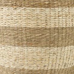 Promo 🎁 Mercana Bradley 18.1L X 18.1W X 16.0H (Set Of 2) Light Brown W/Striped Seagrass Basket W/ Handles 👏 -Mercana Shop Bradley 18.1L x 18.1W x 16.0H 28Set of 229 Light Brown W Striped Seagrass Basket W Handles 6