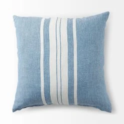 Best reviews of ✔️ Mercana Brigitta 14L X 26W Blue And Cream Fabric Striped Decorative Pillow Cover 🔥 -Mercana Shop Brigitta 14L x 26W Blue and Cream Fabric Striped Decorative Pillow Cover 11