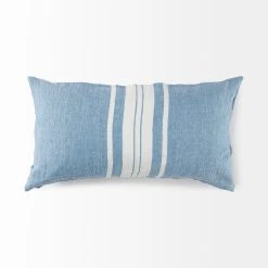 Best reviews of ✔️ Mercana Brigitta 14L X 26W Blue And Cream Fabric Striped Decorative Pillow Cover 🔥 -Mercana Shop Brigitta 14L x 26W Blue and Cream Fabric Striped Decorative Pillow Cover 3