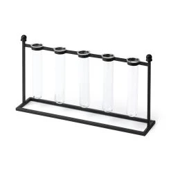 Best reviews of 🔥 Mercana Bunsen Black Metal Five Glass Test Tube Vase 🧨
