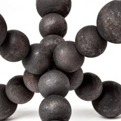 Cheapest 😉 Mercana Carollan Black Geometric Wood Ball Jack 💯 -Mercana Shop Carollan I 28Small29 7L x 7W Black Geometric Wood Ball Jack 4