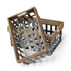 Flash Sale ๐ Mercana Chartrand Wood And Metal Open Crate Style Baskets, Set Of 2 - Small โญ