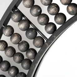 Cheapest ⭐ Mercana Claiborne 42" Round Black Metal Frame Mirror W/Wood Beads ✨ -Mercana Shop Claiborne 4222 Round Black Metal Frame Mirror w Wood Beads 2