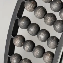 Cheapest ⭐ Mercana Claiborne 42" Round Black Metal Frame Mirror W/Wood Beads ✨ -Mercana Shop Claiborne 4222 Round Black Metal Frame Mirror w Wood Beads 3