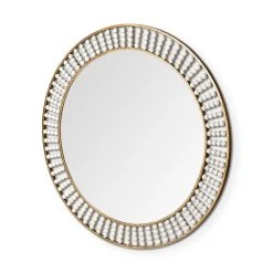 Cheapest ⭐ Mercana Claiborne 42" Round Black Metal Frame Mirror W/Wood Beads ✨ -Mercana Shop Claiborne 4222 Round Black Metal Frame Mirror w Wood Beads 5