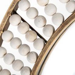 Cheapest ⭐ Mercana Claiborne 42" Round Black Metal Frame Mirror W/Wood Beads ✨ -Mercana Shop Claiborne 4222 Round Black Metal Frame Mirror w Wood Beads 8