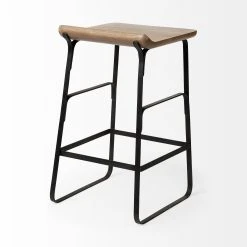 Flash Sale ✨ Mercana Conan 25" Seat Height Brown Wood Seat Black Metal Frame Counter Stool - 15.0L X 16.0W X 25.0H 😀 -Mercana Shop Conan 2522 Seat Height Brown Wood Seat Black Metal Frame Counter Stool 4