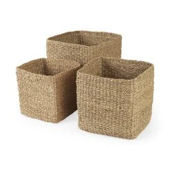 Best deal ✨ Mercana Copenhagen 15.7L X 15.7W X 15.7H (Set Of 3) Medium Brown Square Twisted Seagrass Square Basket 🔥