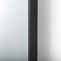 New 😉 Mercana Cora Black Metal Frame W/Brown Wooden Shelf Wall Mirror 😀 -Mercana Shop Cora 24.0L x 3.9W x 40.0H Black Metal Frame W Brown Wooden Shelf Arched Wall Mirror 4