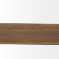 New 😉 Mercana Cora Black Metal Frame W/Brown Wooden Shelf Wall Mirror 😀 -Mercana Shop Cora 24.0L x 3.9W x 40.0H Black Metal Frame W Brown Wooden Shelf Arched Wall Mirror 5