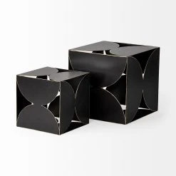 Deals ⭐ Mercana Darren (Large) 8L X 8W Black Metal Decorative Cube 🥰 -Mercana Shop Darren 28Large29 8L x 8W Black Metal Decorative Cube 2
