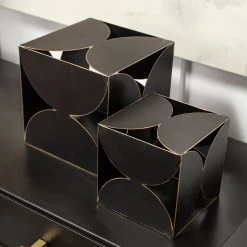 Deals ⭐ Mercana Darren (Large) 8L X 8W Black Metal Decorative Cube 🥰 -Mercana Shop Darren 28Large29 8L x 8W Black Metal Decorative Cube 5