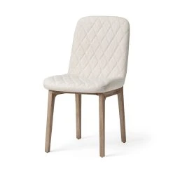 Wholesale 😀 Mercana David Diamond Tufted Cream Fabric Wrap W/Brown Wood Base Dining Chair - 19"W X 25"D X 35"H ✨ -Mercana Shop David I Diamond Tuffed Cream Fabric Wrap Brown Wood Base Dining Chair 3