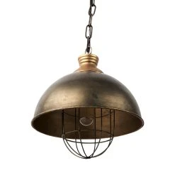 Cheapest 🔔 Mercana Dawson I Silver Toned Metal Dome Pendant Light - 13"W X 13"D X 14"H 🌟