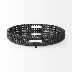 Discount 😍 Mercana Decatur I 21L X 21W Wooden Bead Mirrored Bottom Round Tray White ⌛ -Mercana Shop Decatur I 21L x 21W White Wooden Bead Mirrored Bottom Round Tray 10