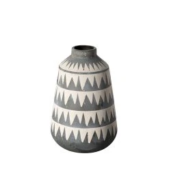 Buy 💯 Mercana Delaney Large Gray Patterned Ceramic Vase ⌛