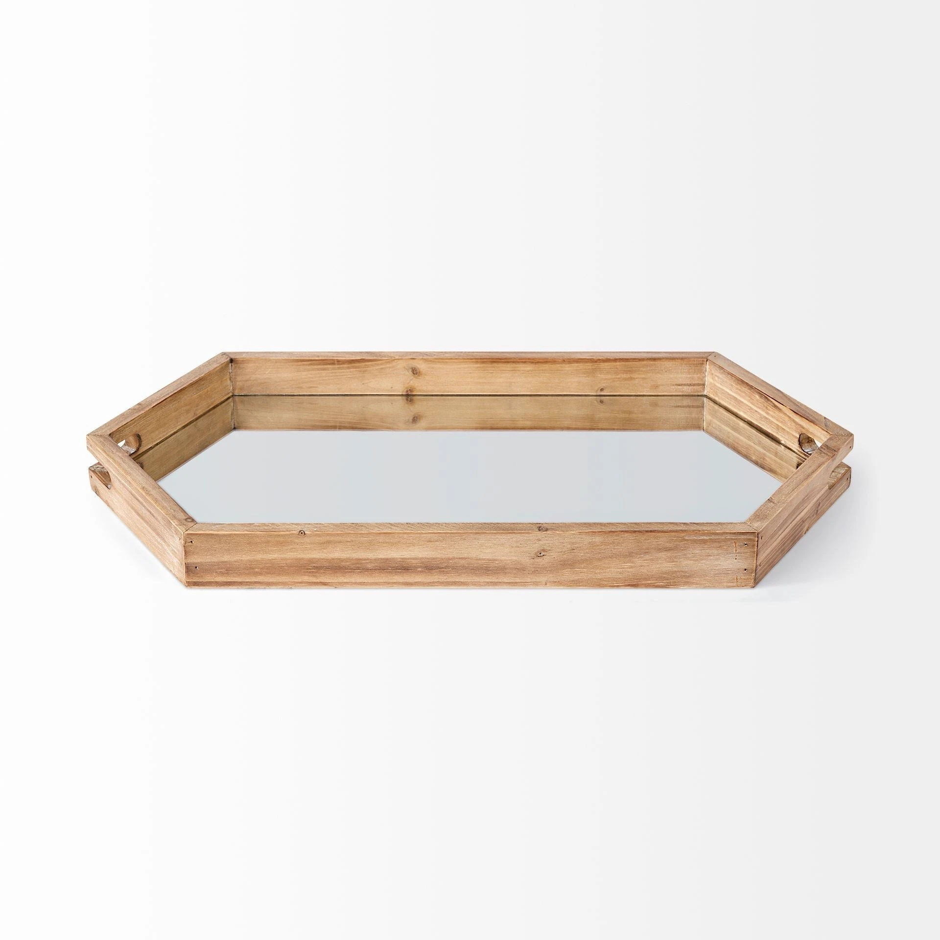 Flash Sale ๐ Mercana Durden 29L X 16W Natural Wood Mirrored Hexagonal Tray - 29.1L X 15.7W X 2.0H ๐งจ 2 Flash Sale ๐ Mercana Durden 29L X 16W Natural Wood Mirrored Hexagonal Tray - 29.1L X 15.7W X 2.0H ๐งจ - Image 2
