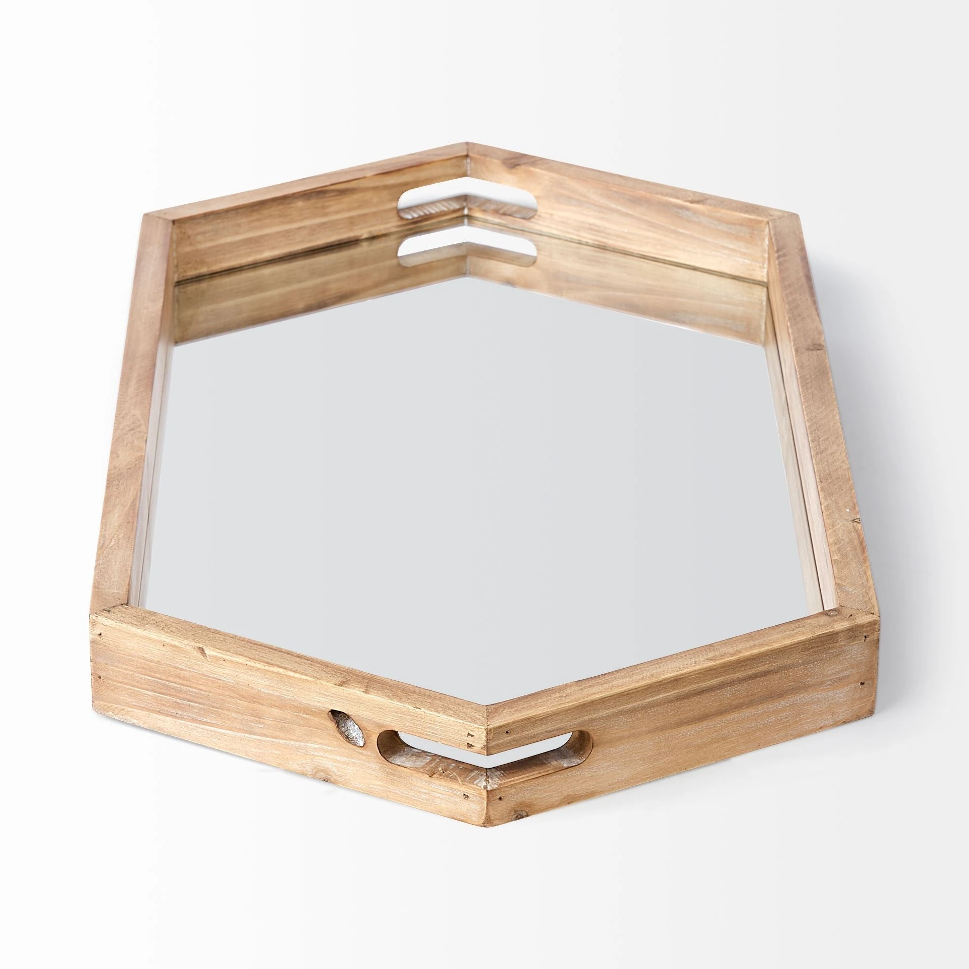 Flash Sale ๐ Mercana Durden 29L X 16W Natural Wood Mirrored Hexagonal Tray - 29.1L X 15.7W X 2.0H ๐งจ 3 Flash Sale ๐ Mercana Durden 29L X 16W Natural Wood Mirrored Hexagonal Tray - 29.1L X 15.7W X 2.0H ๐งจ - Image 3