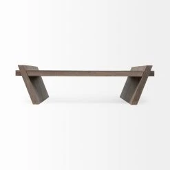 New 🎉 Mercana Elaine 59x36 Brown Solid Wood Top & Base Coffee Table 🔔 -Mercana Shop Elaine 59x36 Brown Solid Wood Top 26 Base Coffee Table 2