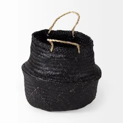 Best deal ✨ Mercana Ella 9.8L X 9.8W X 11.0H (Set Of 3) Black Seagrass Basket W/ Light Brown Handles 🤩 -Mercana Shop Ella 9.8L x 9.8W x 11.0H 28Set of 329 Black Seagrass Basket W Light Brown Handles 2