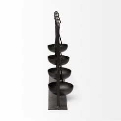 Coupon ⭐ Mercana Enos 19L X 3W Black Metal 4 Bowl Ancient Spice Market Decorative Display - 18.5L X 3.0W X 10.5H 🥰 -Mercana Shop Enos 19L x 3W Black Metal 4 Bowl Ancient Spice Market Decorative Display 2