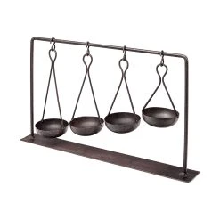 Coupon ⭐ Mercana Enos 19L X 3W Black Metal 4 Bowl Ancient Spice Market Decorative Display - 18.5L X 3.0W X 10.5H 🥰