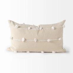Coupon 😉 Mercana Erica Cream With White Detail Decorative Pillow Cover 🧨 -Mercana Shop Erica 13 x 21 Cream With White Detail Decorative Pillow Cover 3