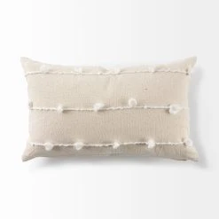 Coupon 😉 Mercana Erica Cream With White Detail Decorative Pillow Cover 🧨 -Mercana Shop Erica 13 x 21 Cream With White Detail Decorative Pillow Cover 4