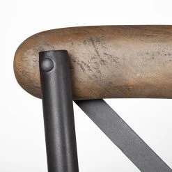 Flash Sale 😉 Mercana Etienne Medium Brown Solid Wood W/ Dark Gray Iron Frame Counter Stool - 20"W X 22.8"D X 40"H ✔️ -Mercana Shop Etienne 26.2522 Seat Height Brown Wood Seat Black Metal Base Stool 5