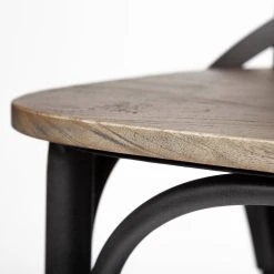 Flash Sale 😉 Mercana Etienne Medium Brown Solid Wood W/ Dark Gray Iron Frame Counter Stool - 20"W X 22.8"D X 40"H ✔️ -Mercana Shop Etienne 26.2522 Seat Height Brown Wood Seat Black Metal Base Stool 6